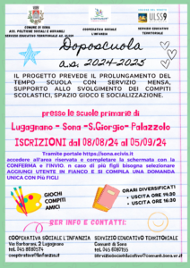 E' ora di pensare alla scuola? Noi siamo pronti. Consulta la locandina per l'iscrizione al servizio Doposcuola.